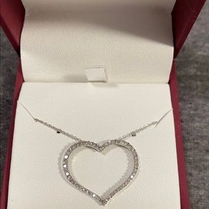 Heart necklace white gold diamond necklace